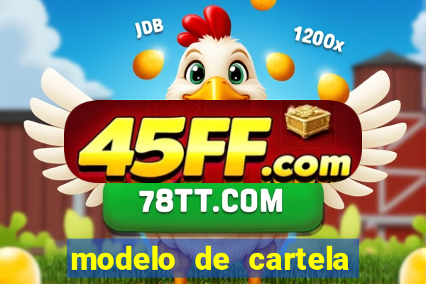 modelo de cartela de bingo em branco